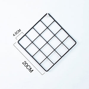 Nordic Style Metal Mesh Grid Wall Photos Grids Pictures Postcards Frame Iron Home DIY Decorative Shelves