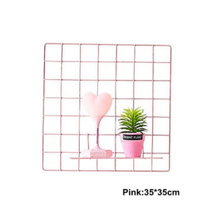 Nordic Style Metal Mesh Grid Wall Photos Grids Pictures Postcards Frame Iron Home DIY Decorative Shelves