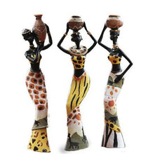 Load image into Gallery viewer, 3pcs/lot 6*5*20cm african woman people ornaments home decoration accessories craft Statue