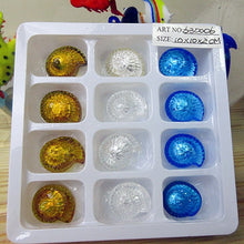 Load image into Gallery viewer, 12pcs Custom hand made Murano stripe Glass Marble Ball Figurine aquarium decoration crafts accessories perfect gift for children