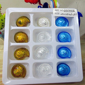 12pcs Custom hand made Murano stripe Glass Marble Ball Figurine aquarium decoration crafts accessories perfect gift for children
