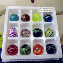 Load image into Gallery viewer, 12pcs Custom hand made Murano stripe Glass Marble Ball Figurine aquarium decoration crafts accessories perfect gift for children