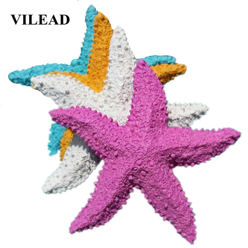 VILEAD 7.5cm 4 Colors Resin Starfish Figurines Starfishes Ornaments for Taking Photo Props Home Decoration Accessories Childrens