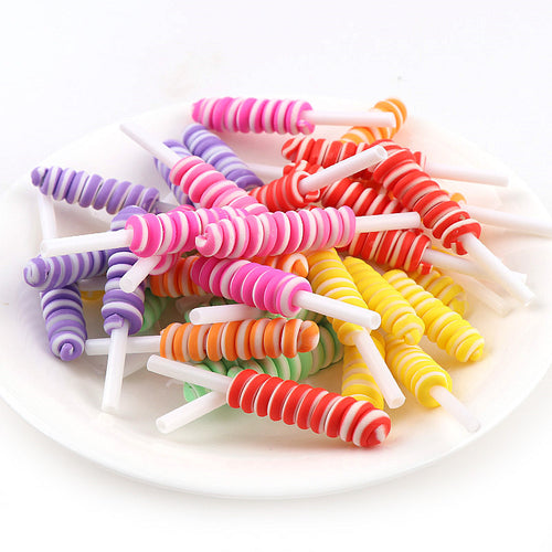 10pcs/lot 9*10mm Cute Simulation Polymer Clay lollipop Jelly Candy Resin Cabochons For DIY Simulation Food Kids Toys