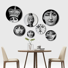 Load image into Gallery viewer, 6 To 12 Inch Fornasetti Plates Human Face Illustration Hanging Dishes Artistic Nordic Style Home Decor Lina Face Ceramic Crafts