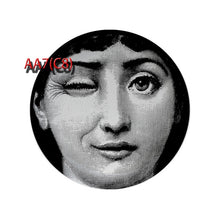 Load image into Gallery viewer, 6 To 12 Inch Fornasetti Plates Human Face Illustration Hanging Dishes Artistic Nordic Style Home Decor Lina Face Ceramic Crafts