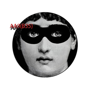 6 To 12 Inch Fornasetti Plates Human Face Illustration Hanging Dishes Artistic Nordic Style Home Decor Lina Face Ceramic Crafts